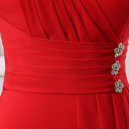 2014 Sexy Red Prom Dresses Chiffon Floor Length..