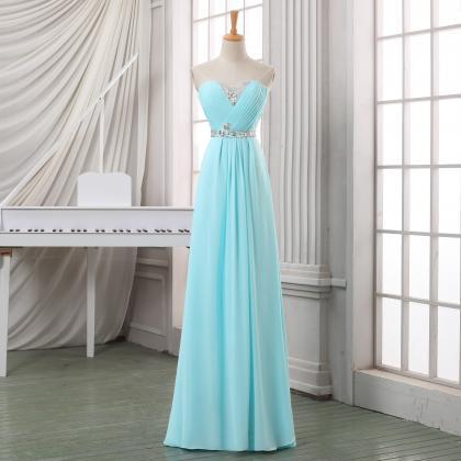 V-neck Green Long Prom Dress/a-line Floor Length..
