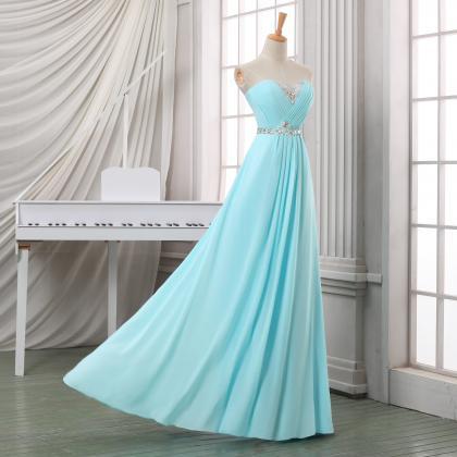 V-neck Green Long Prom Dress/a-line Floor Length..
