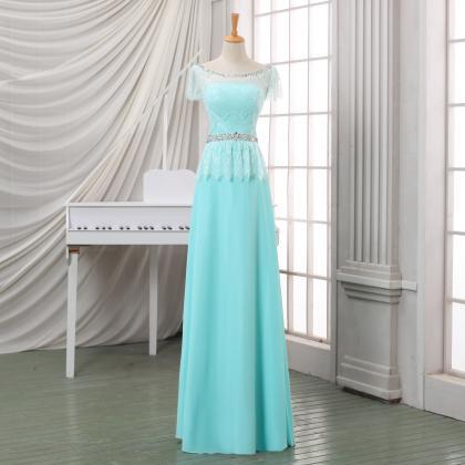 Prom Dress/evening Dress With Beadings, Baby Blue..