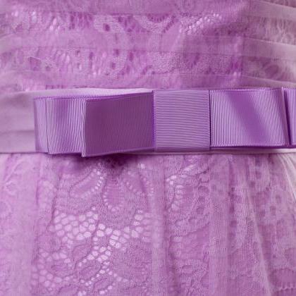 Lilac Long Tulle Homecoming Dress With..