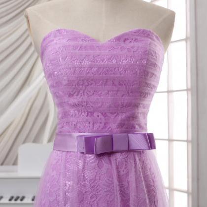 Lilac Long Tulle Homecoming Dress With..