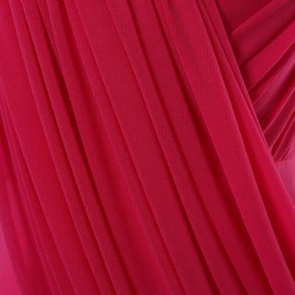 One Shoulder Pink Prom Dress Maxi Dress,floor..