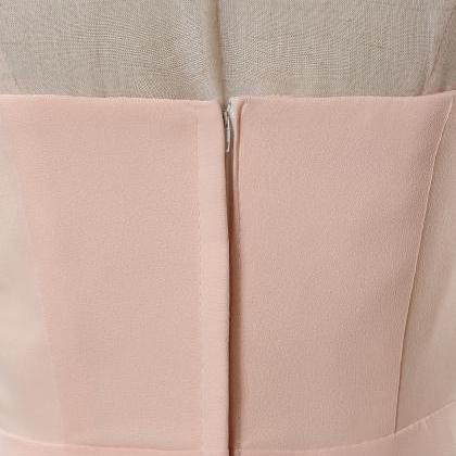 Pale Pink Pleated Prom Dress,strapless Long..