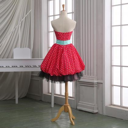 Custom Short Homecoming Dress,red Black Lace..