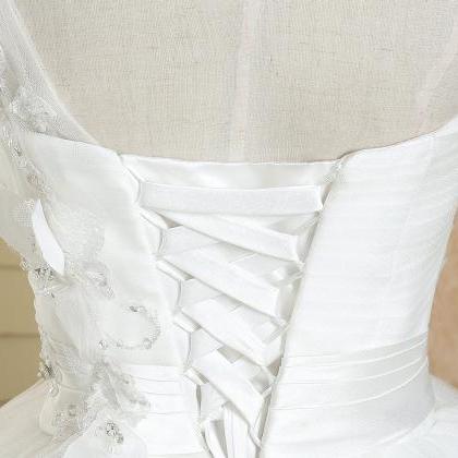 One Shoulder Hand Made Custom Tulle Lace Up Plus..