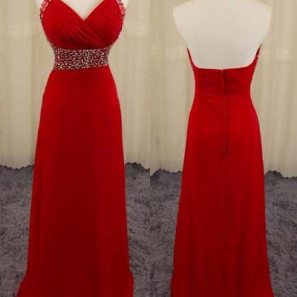 Long Beading Prom Dresses ,sexy Back Party..
