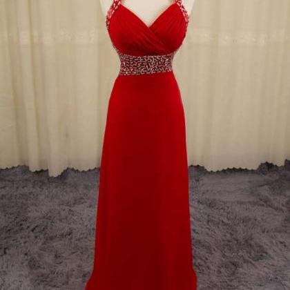 Long Beading Prom Dresses ,sexy Back Party..