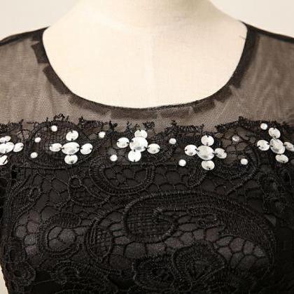 Long Prom Dress,black Prom Dress,handmade Chiffon..