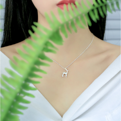Silver Fawn Korean Necklace
