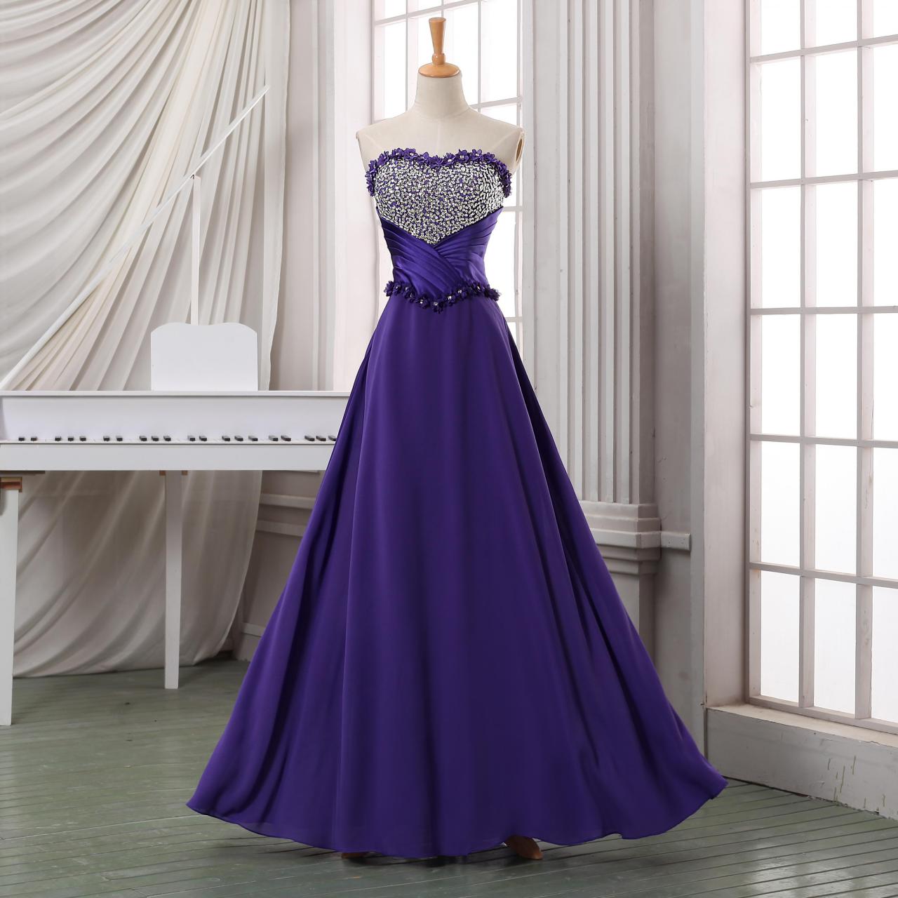 Elegant Beaded Scoop Empire Waist Plus Size Prom Dresses 2015 Women Royal Blue Evening Gowns