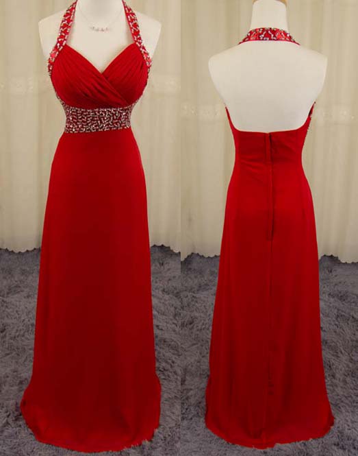 Long Beading Prom Dresses ,sexy Back Party Dresses, Chiffon Prom Dresses ,beading Evening Dresses,party Dresses,long Chiffon Prom Dress