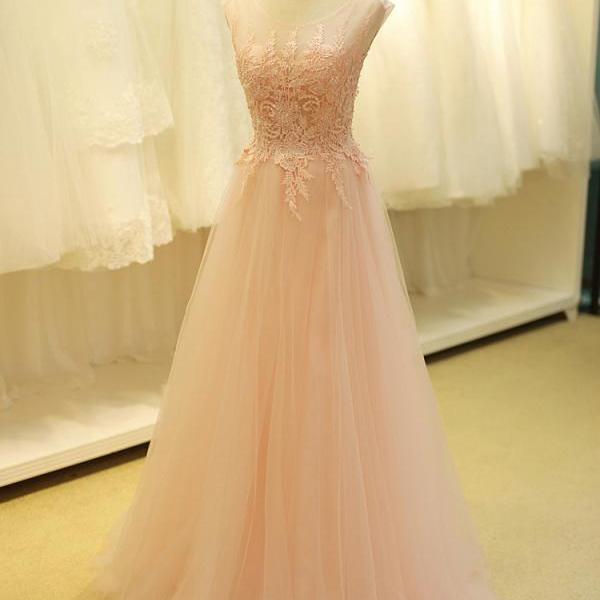 Pink Prom Dress,a-line Lac..